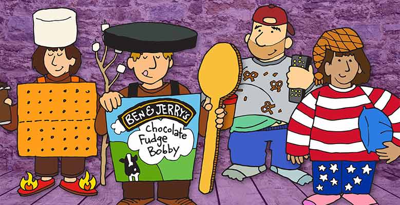 Cartoon of halloween ice cream costumes